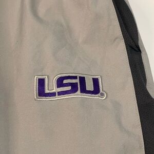 Nike LSU Gray Black Sweatpants with Purple Logo